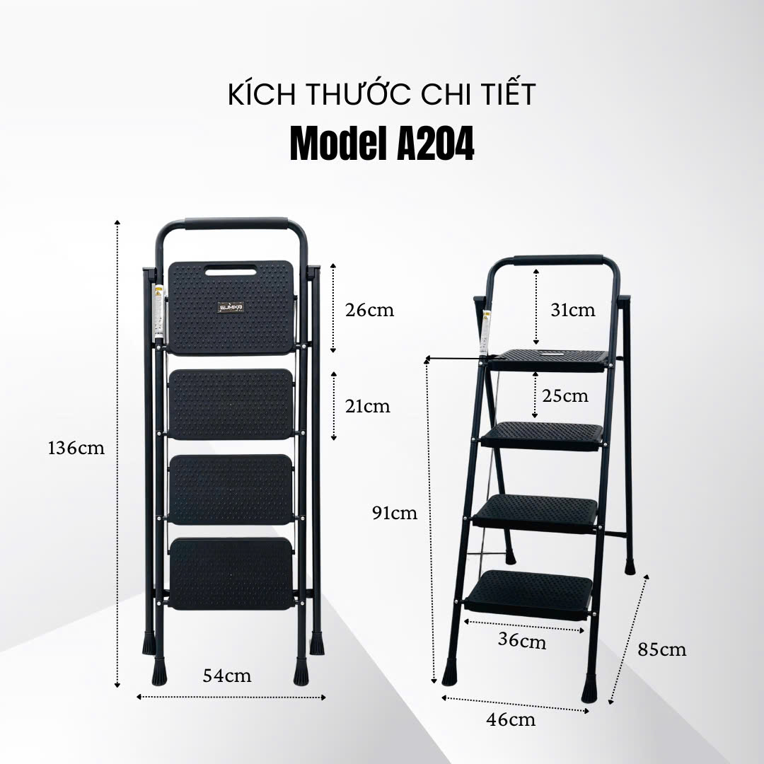 Đặc điểm nổi bật của thang ghế gia đình 04 bậc Sumika A204