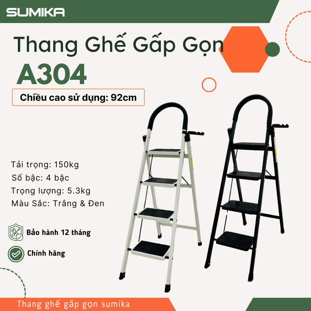 Ưu điểm nổi bật của thang ghế gia đình 04 bậc Sumika A304
