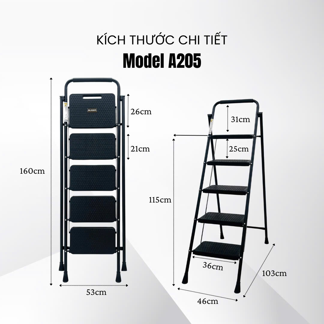Ưu điểm nổi bật của thang ghế gia đình 05 bậc Sumika A205