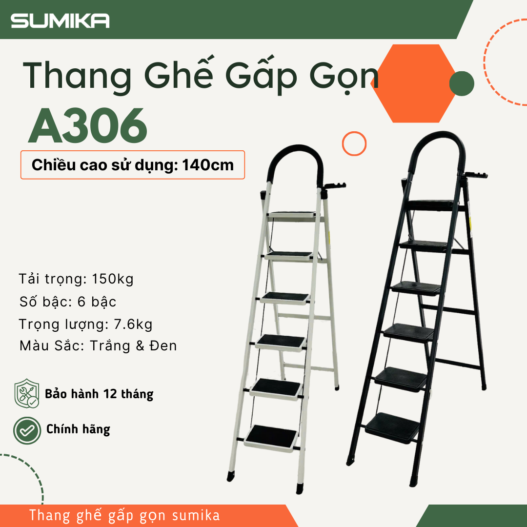 Ưu điểm nổi bật của thang ghế gia đình 6 bậc Sumika A306