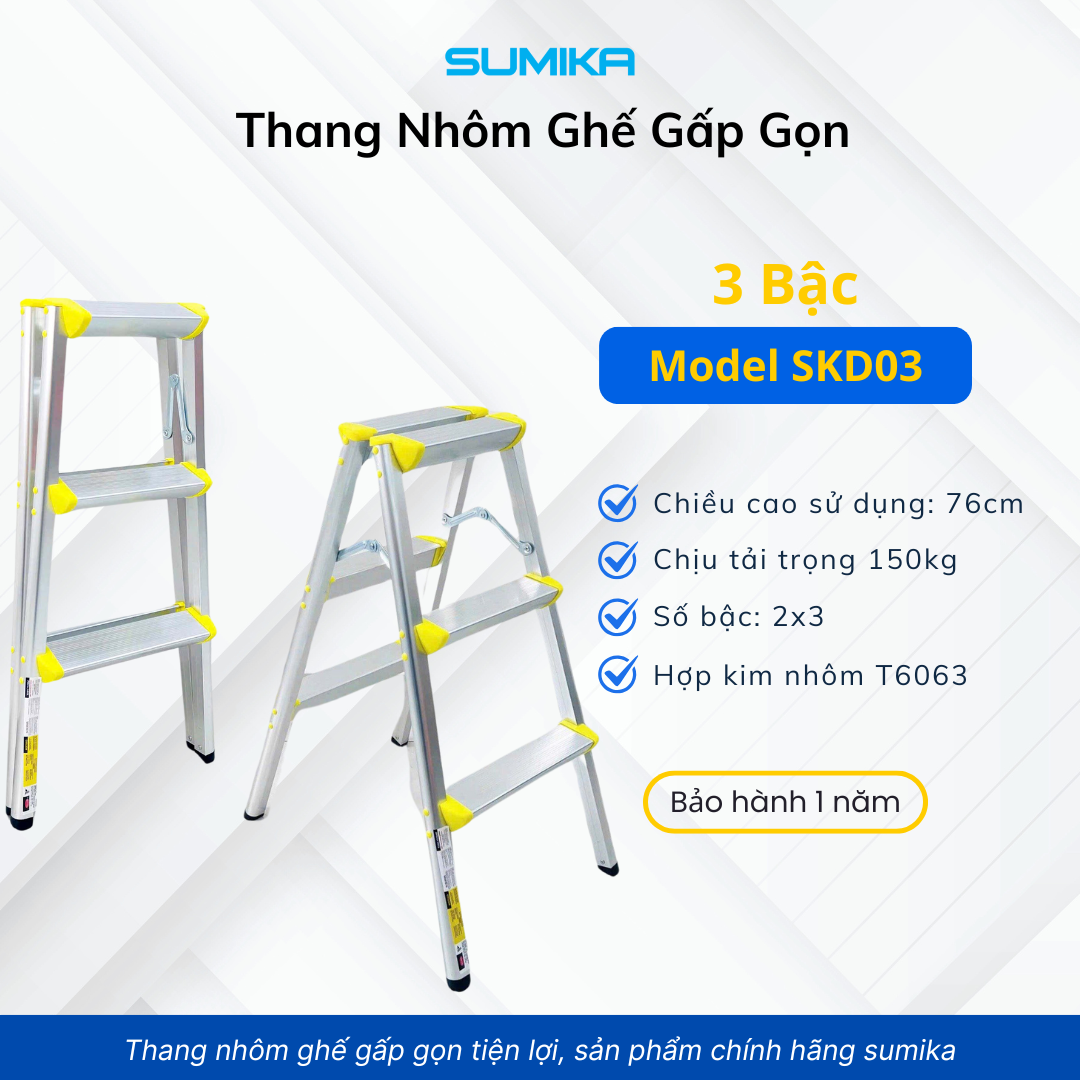 Ưu điểm nổi bật của thang nhôm xếp chữ A Sumika SKD03