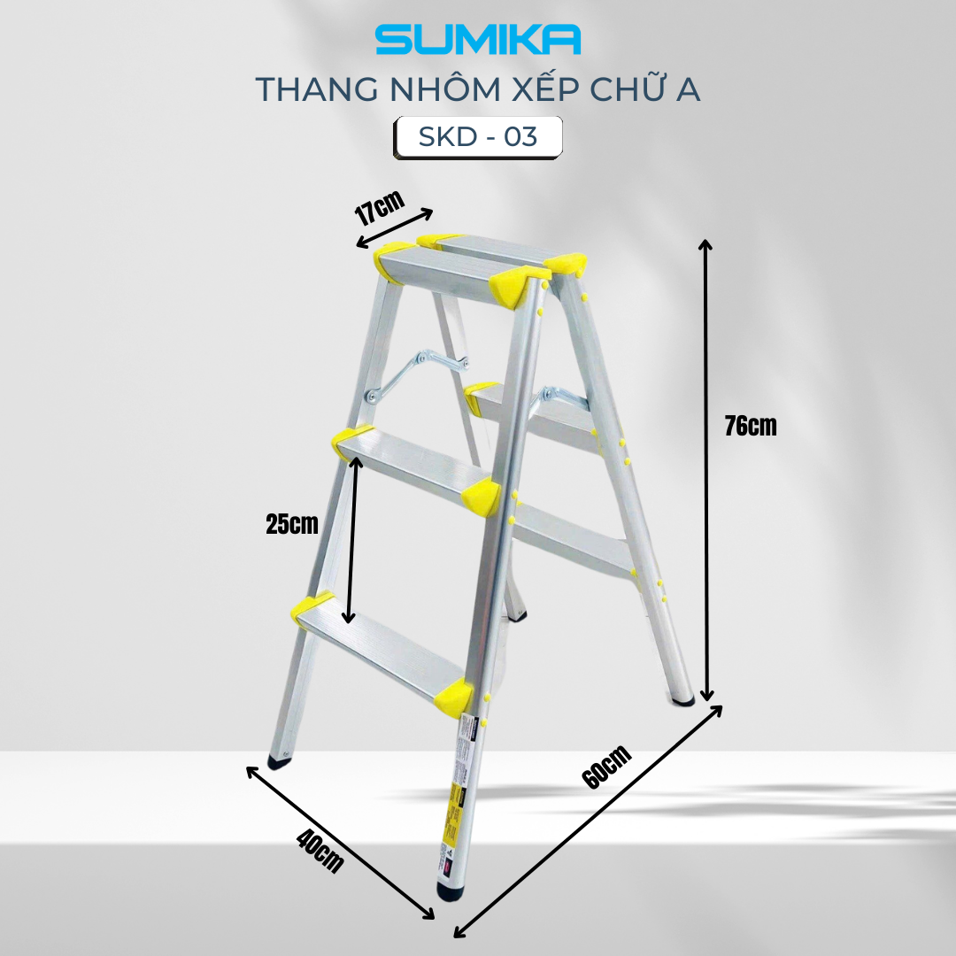 Ứng dụng thực tế của thang nhôm xếp chữ A Sumika SKD03