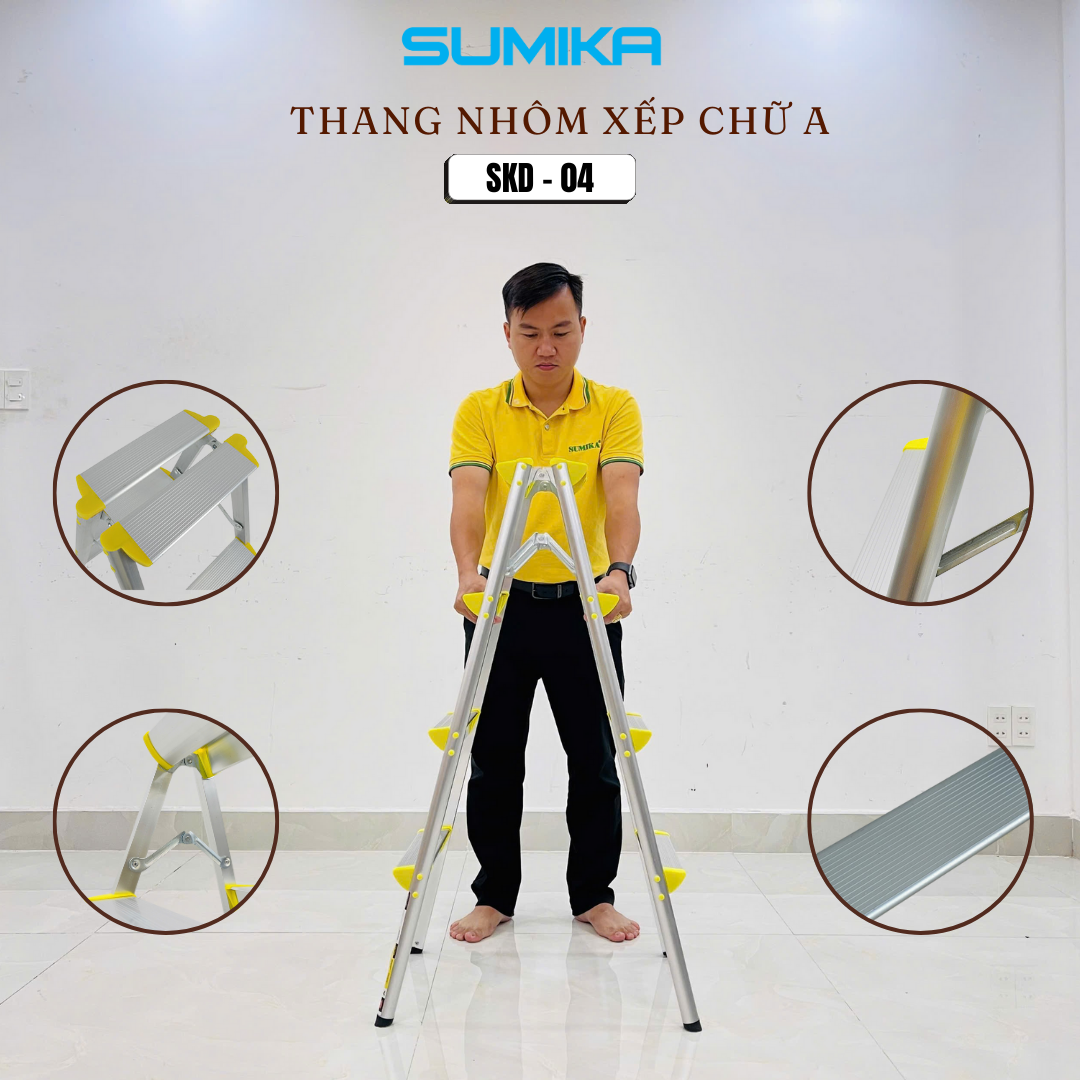 Đặc điểm nổi bật của thang nhôm xếp chữ A Sumika SKD04