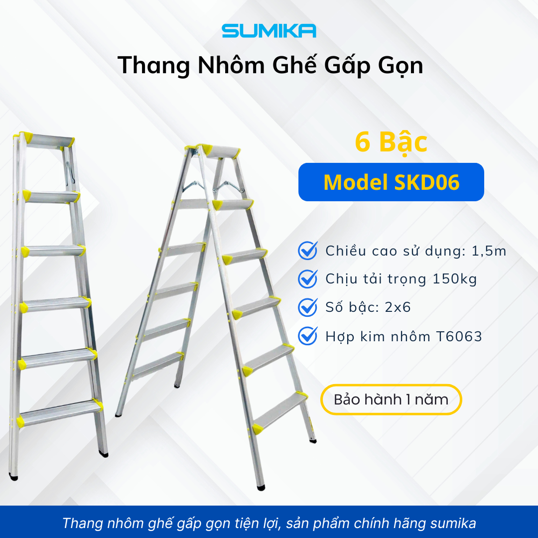Ứng dụng thực tế của thang nhôm xếp chữ A Sumika SKD06