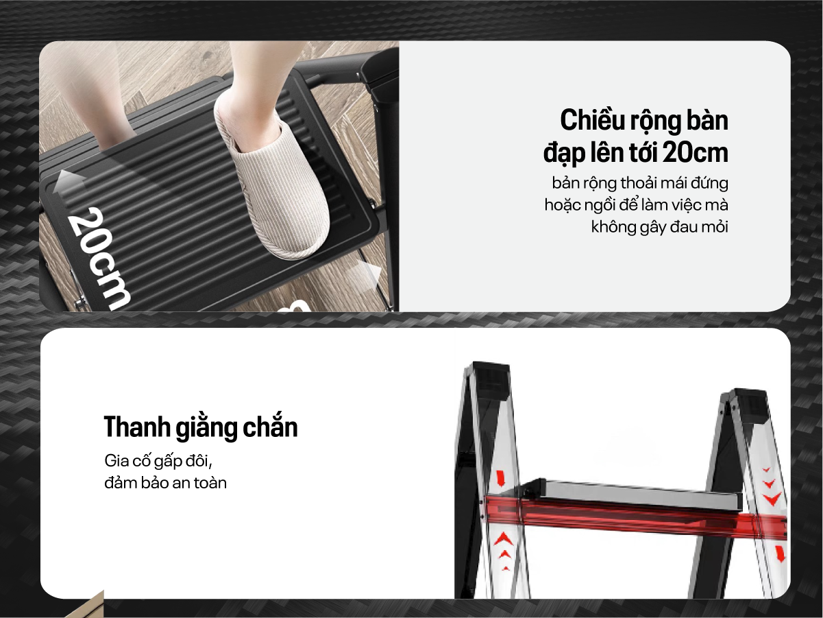 Đặc điểm nổi bật của thang ghế gấp gọn thông minh 2 bậc Fujihome SL102B