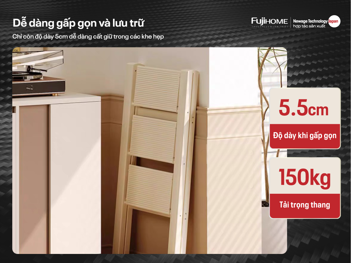 Đặc điểm nổi bật của thang ghế gấp gọn thông minh 4 bậc Fujihome SL104W