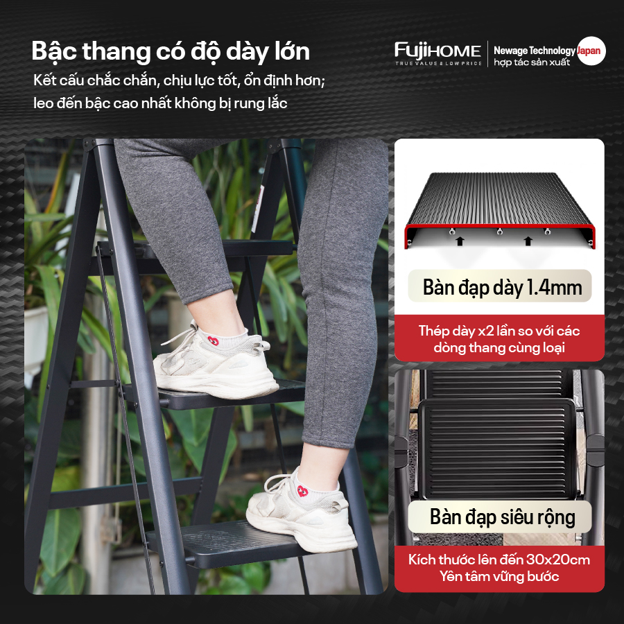 Ưu điểm nổi bật của thang ghế gấp gọn thông minh 5 bậc Fujihome SL105B