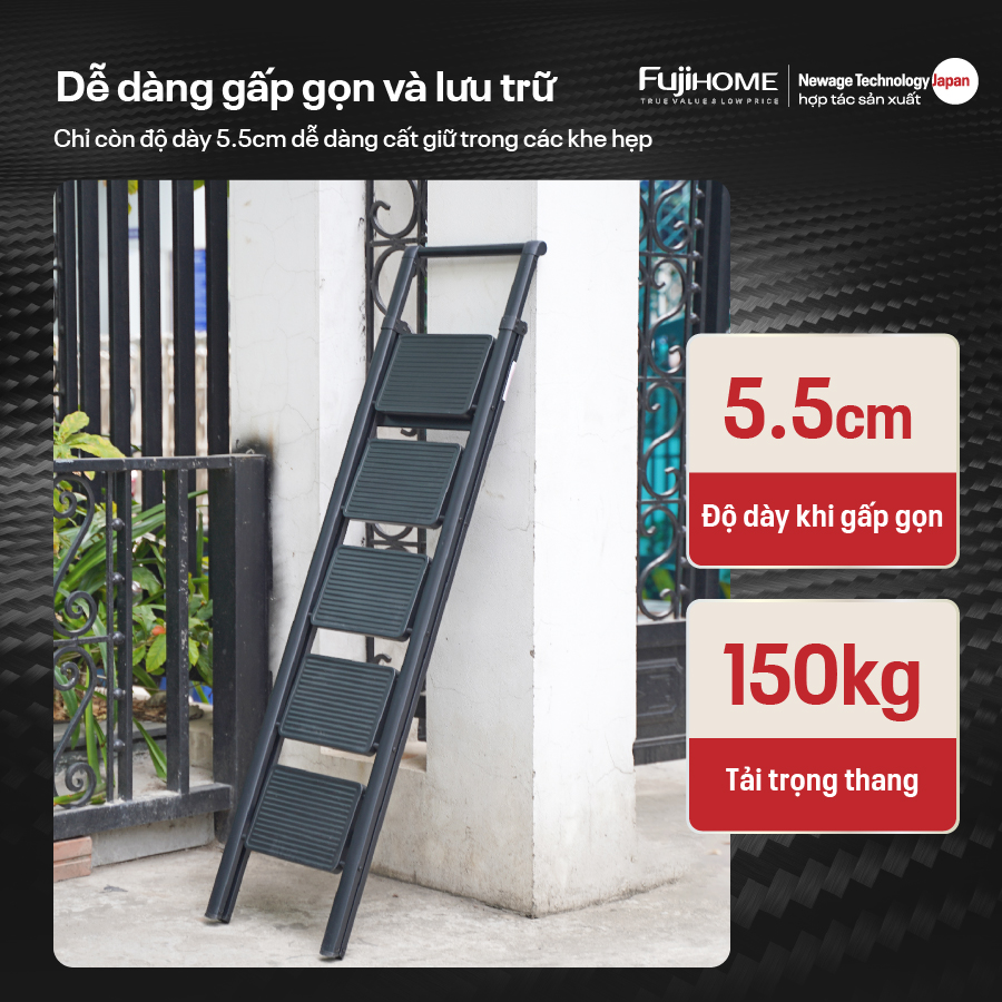 Ưu điểm nổi bật của thang ghế gấp gọn thông minh 5 bậc Fujihome SL105B