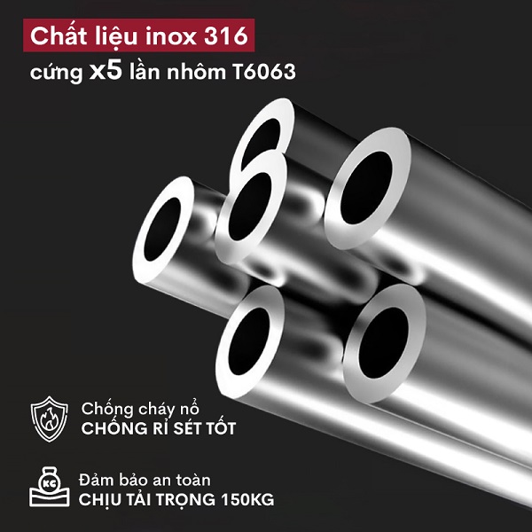 Đặc điểm nổi bật của thang INOX rút gọn đơn Fujihome TLI440IR