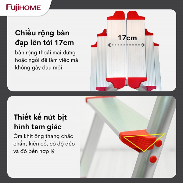 Đặc điểm nổi bật của thang nhôm gấp chữ A Fujihome DL206