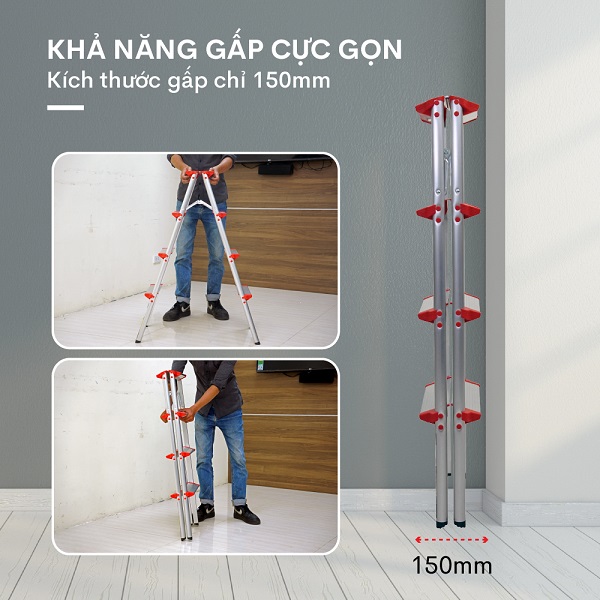 Ưu điểm nổi bật của thang nhôm gấp chữ A Fujihome DL204