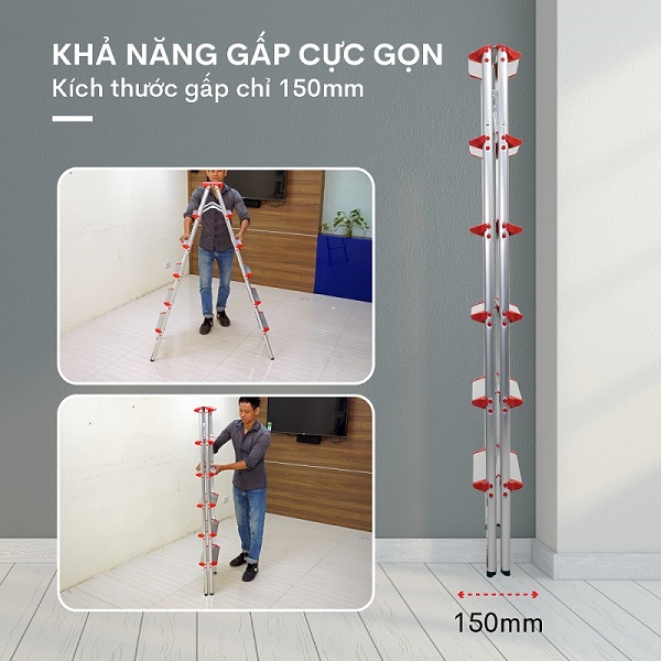 Đặc điểm nổi bật của thang nhôm gấp chữ A Fujihome DL206