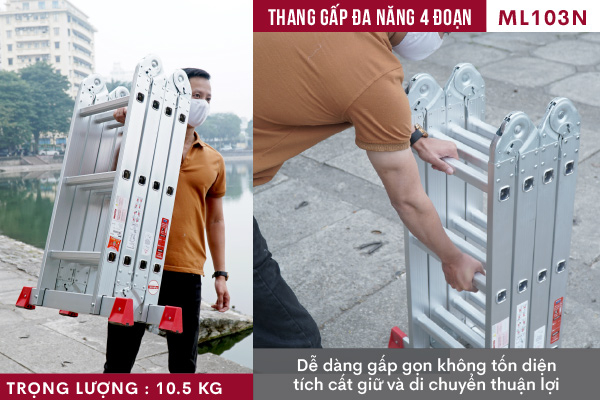 Công dụng của thang nhôm gấp đa năng Fujihome ML103N