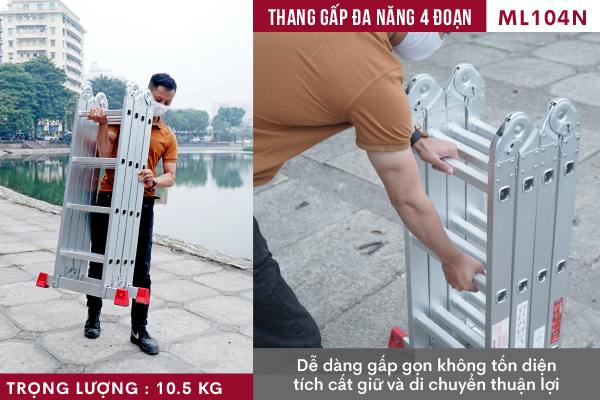 Hướng dẫn sử dụng thang nhôm gấp đa năng an toàn