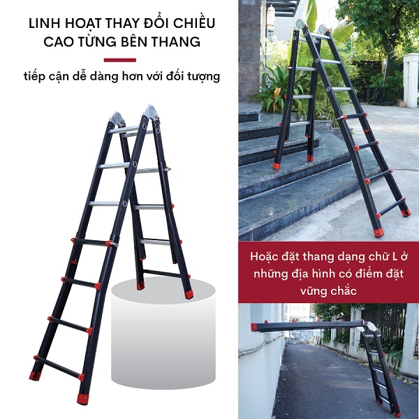 Đặc điểm nổi bật của thang nhôm gấp và rút đa năng 4 đoạn Fujihome ML45B