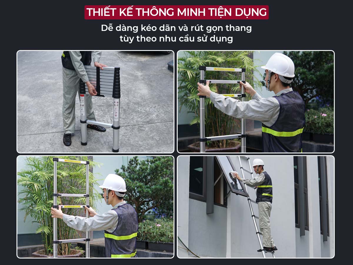 Công dụng của thang nhôm rút gọn đơn Fujihome TLI380 (New version)