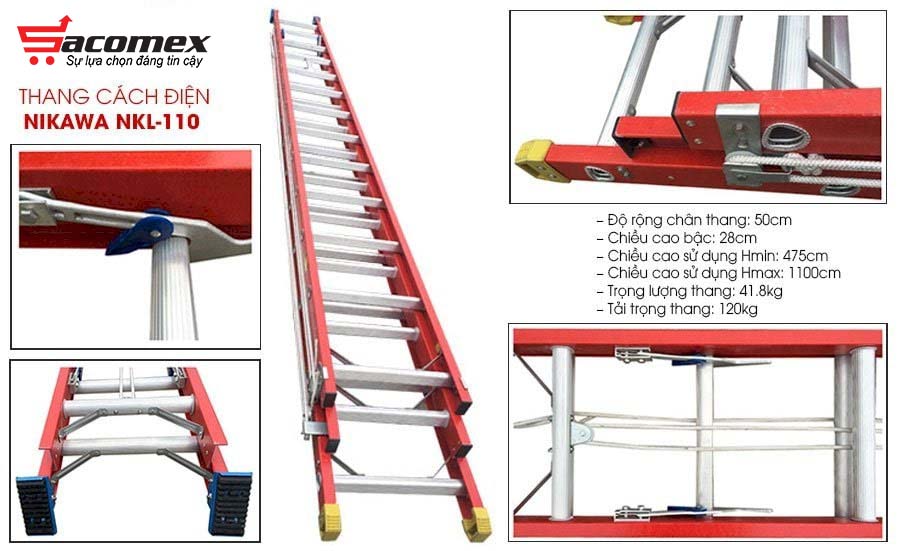 Ưu điểm nổi bật của thang cách điện ba đoạn Nikawa NKL-100