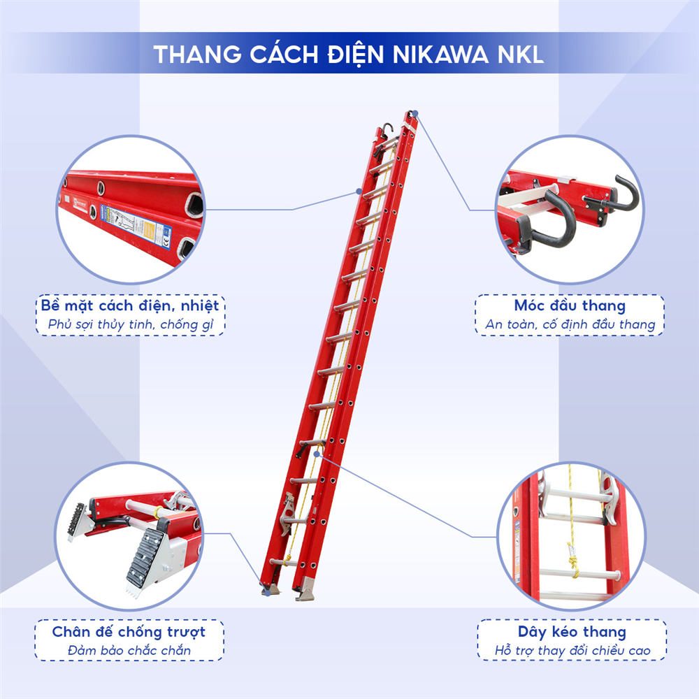 Ưu điểm nổi bật của thang cách điện hai đoạn Nikawa NKL-70