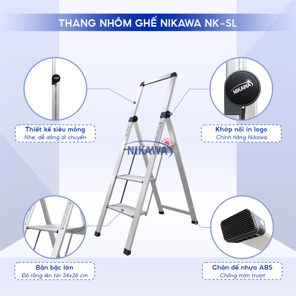 Đặc điểm nổi bật của thang ghế nhôm Nikawa NK-3SL