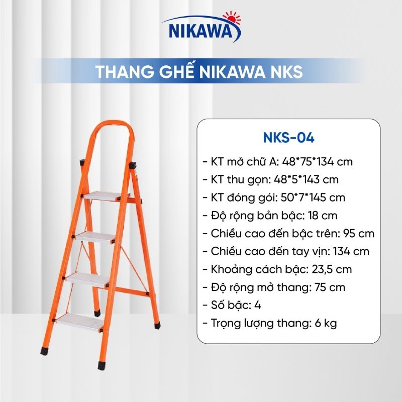 Đặc điểm nổi bật của thang ghế khung thép Nikawa NKS-04