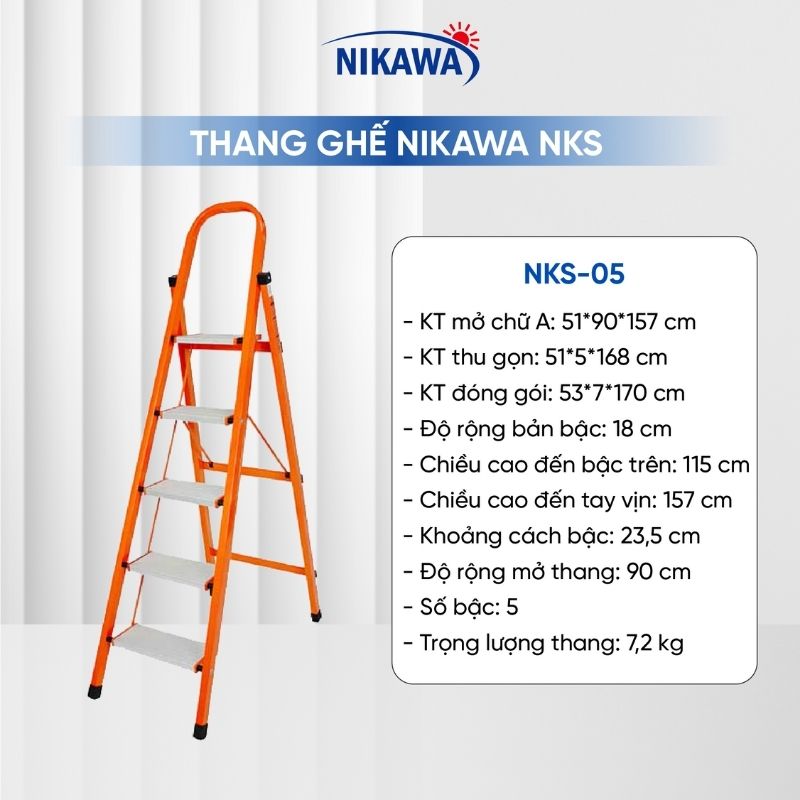 Đặc điểm nổi bật của thang ghế khung thép Nikawa NKS-05