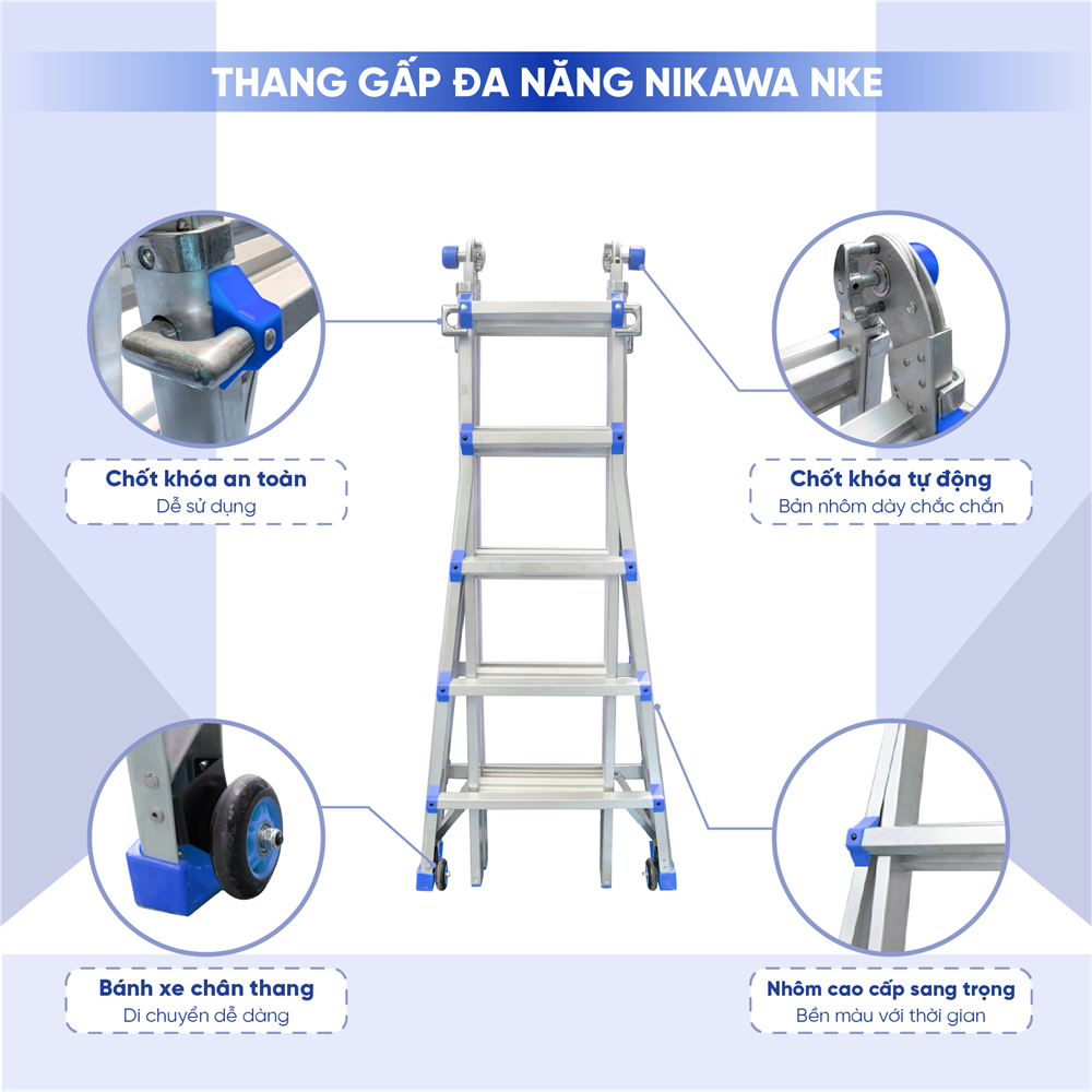 Đặc điểm nổi bật của thang nhôm gấp đa năng Nikawa NKE-45