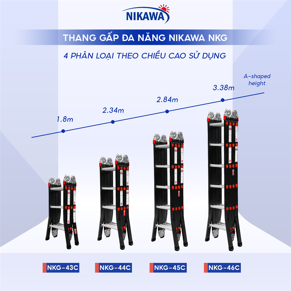 Điểm nổi bật của thang nhôm Nikawa NKG-45C