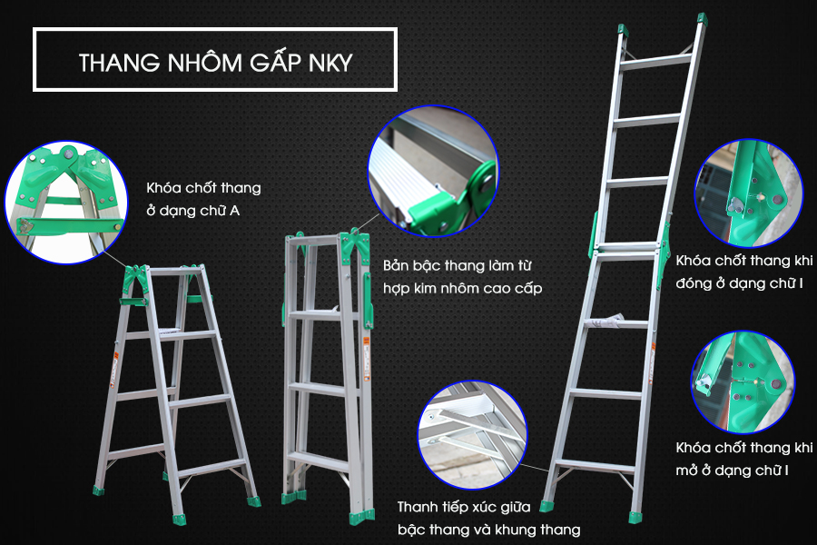 Đặc điểm nổi bật của thang nhôm gấp Nikawa NKY-5C