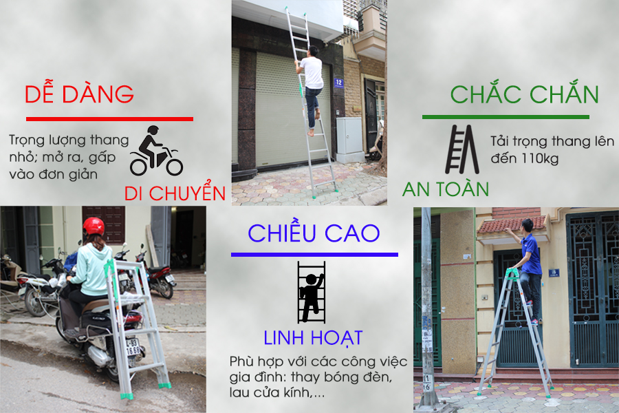Ứng dụng của thang nhôm gấp Nikawa NKY-5C