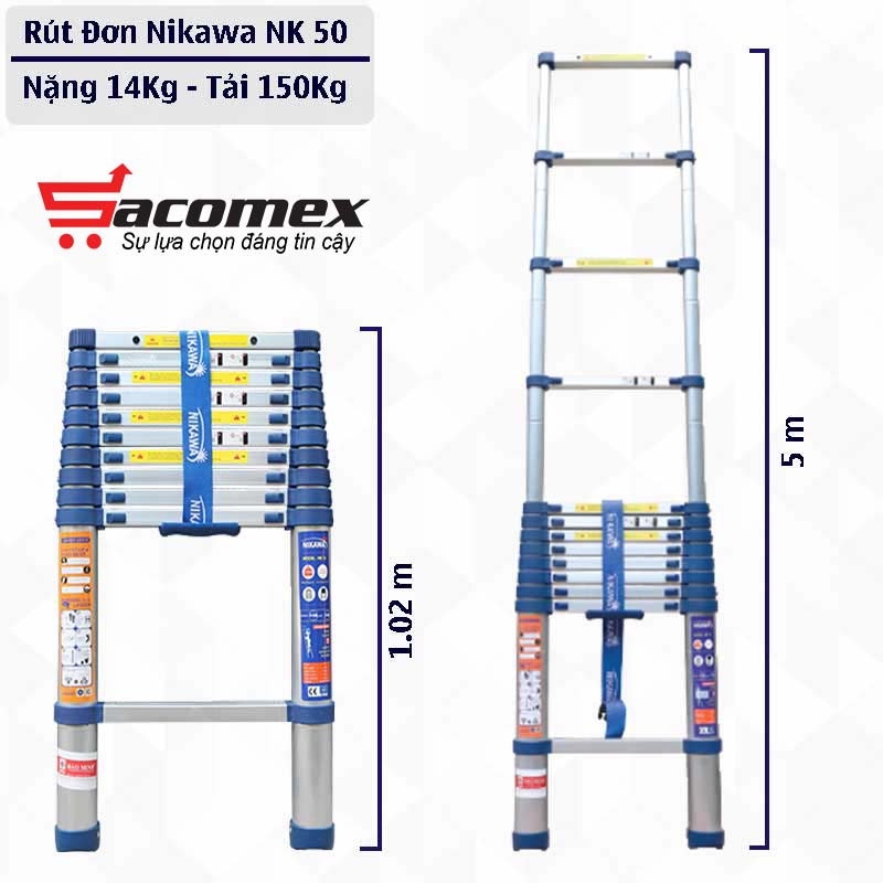 Thang nhôm rút đơn Nikawa NK-50