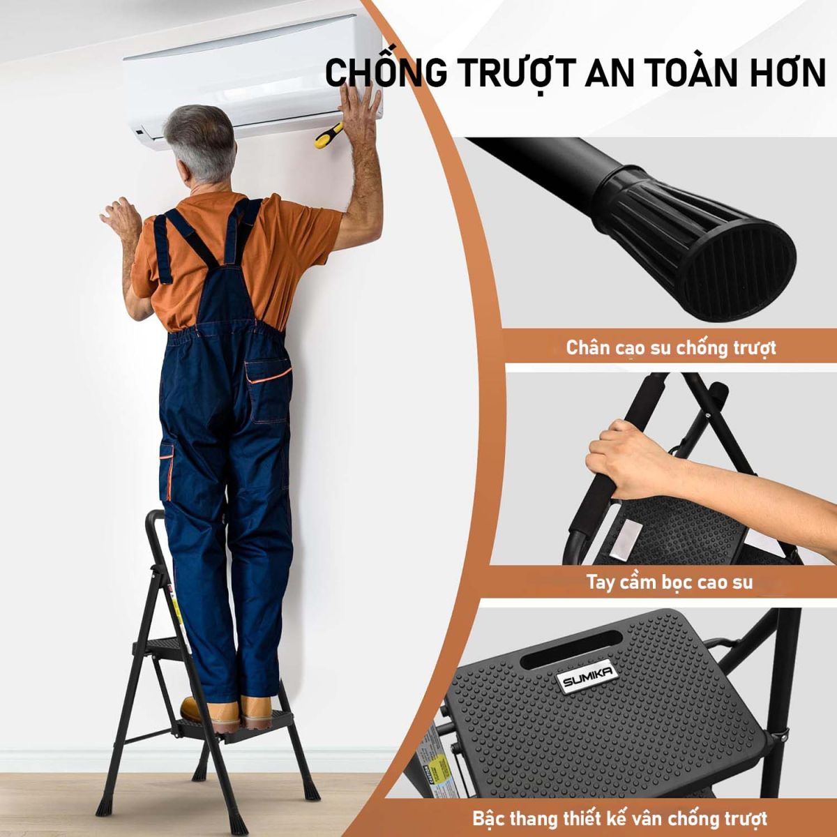 Ưu điểm nổi bật của thang ghế gia đình 02 bậc Sumika A202
