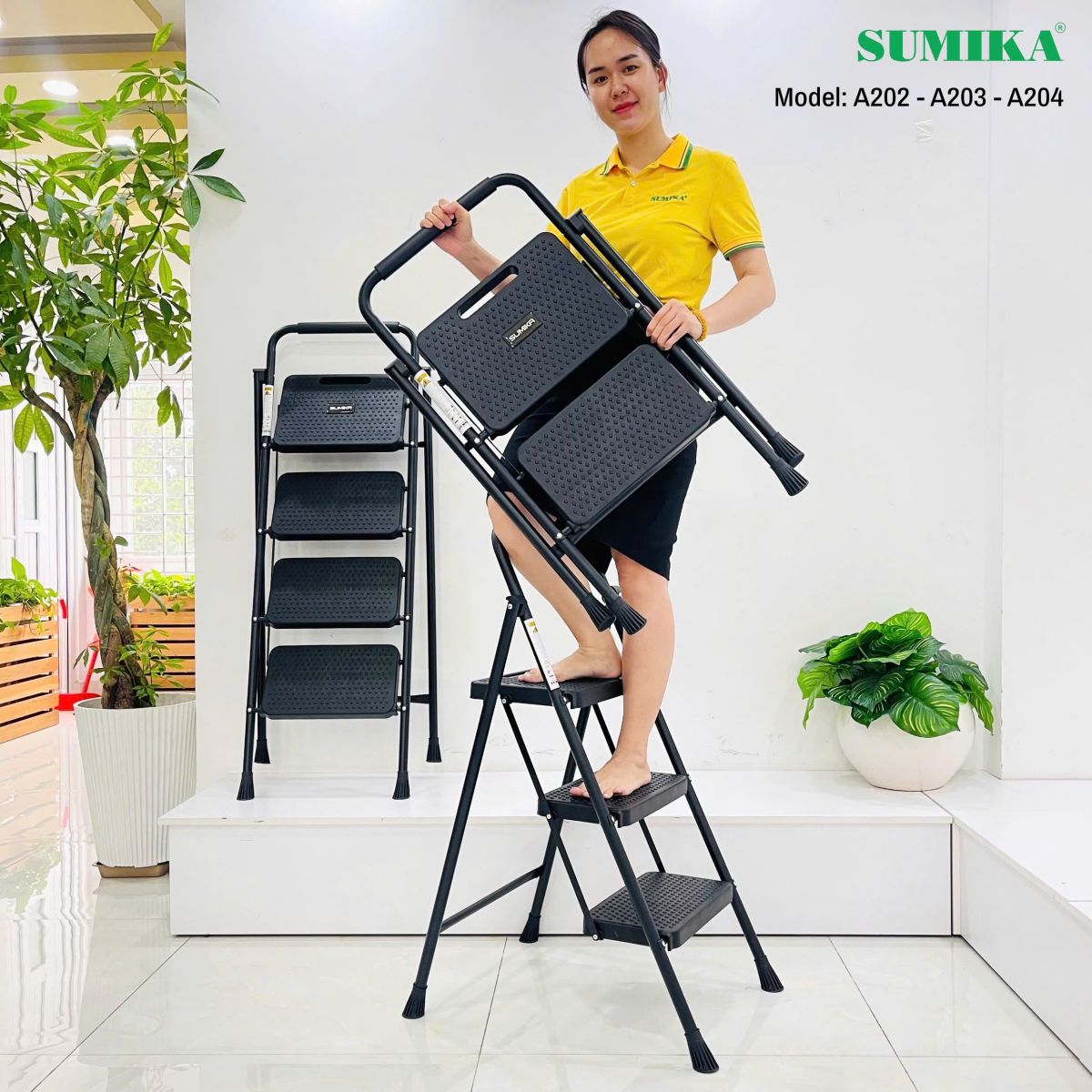 Ứng dụng của thang ghế gia đình 03 bậc Sumika A203 trong gia đình