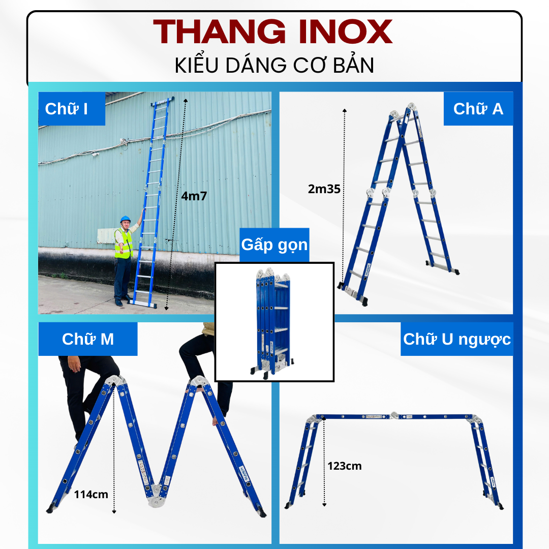 Ưu điểm nổi bật của thang inox gấp đa năng Sumika SKS604