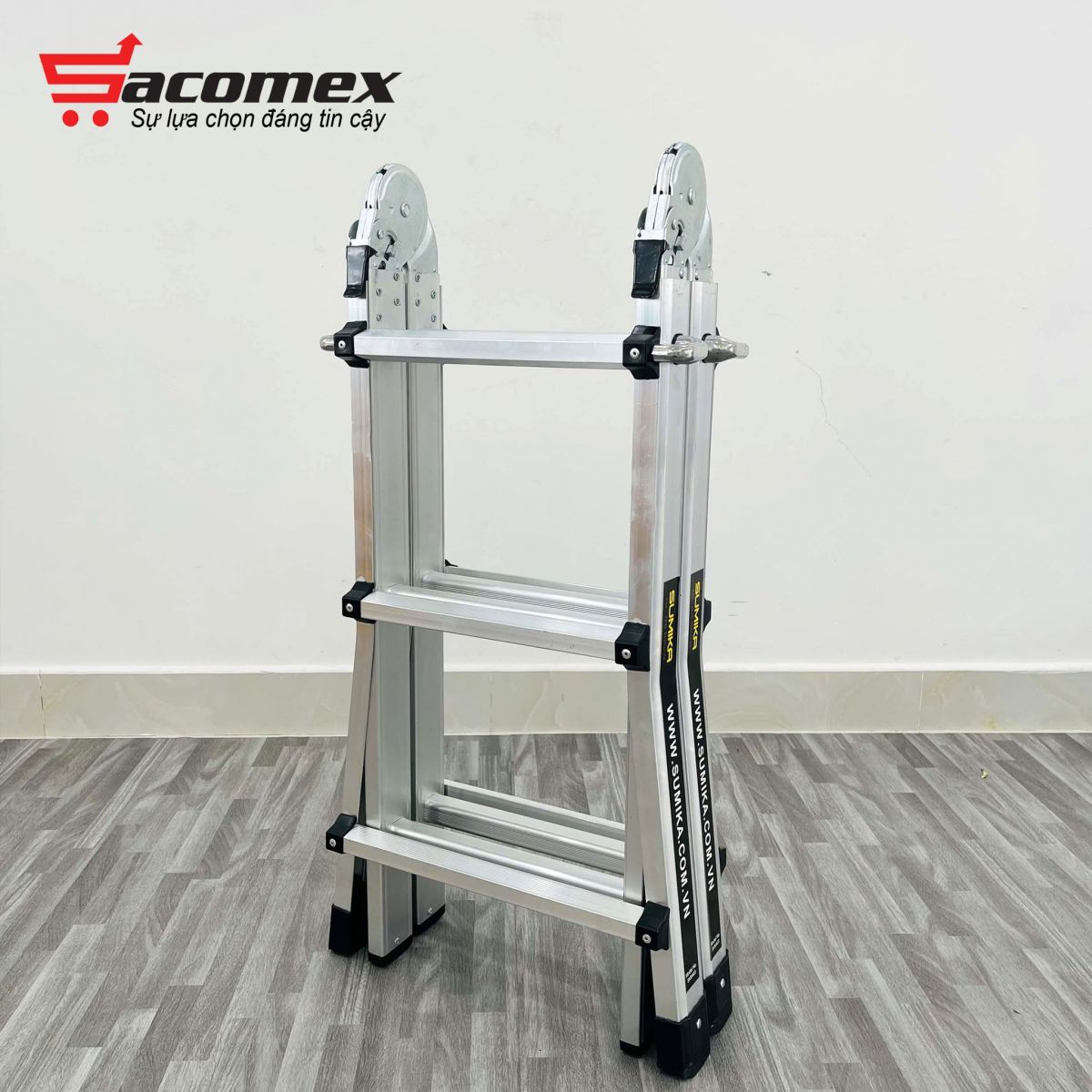 thang nhôm chữ A gấp trượt Sumika SKM403