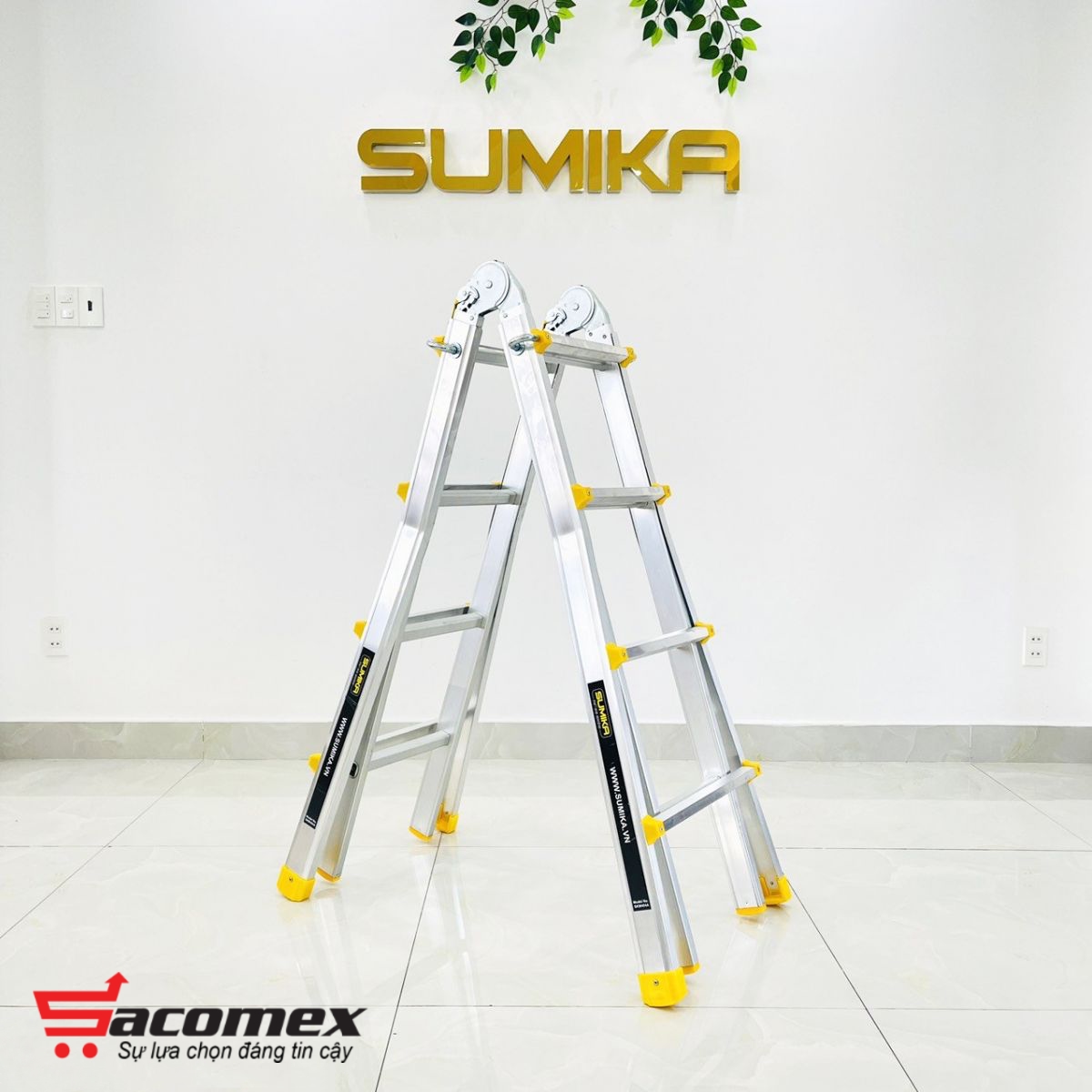 thang nhôm chữ A rút lồng Sumika SKM404A