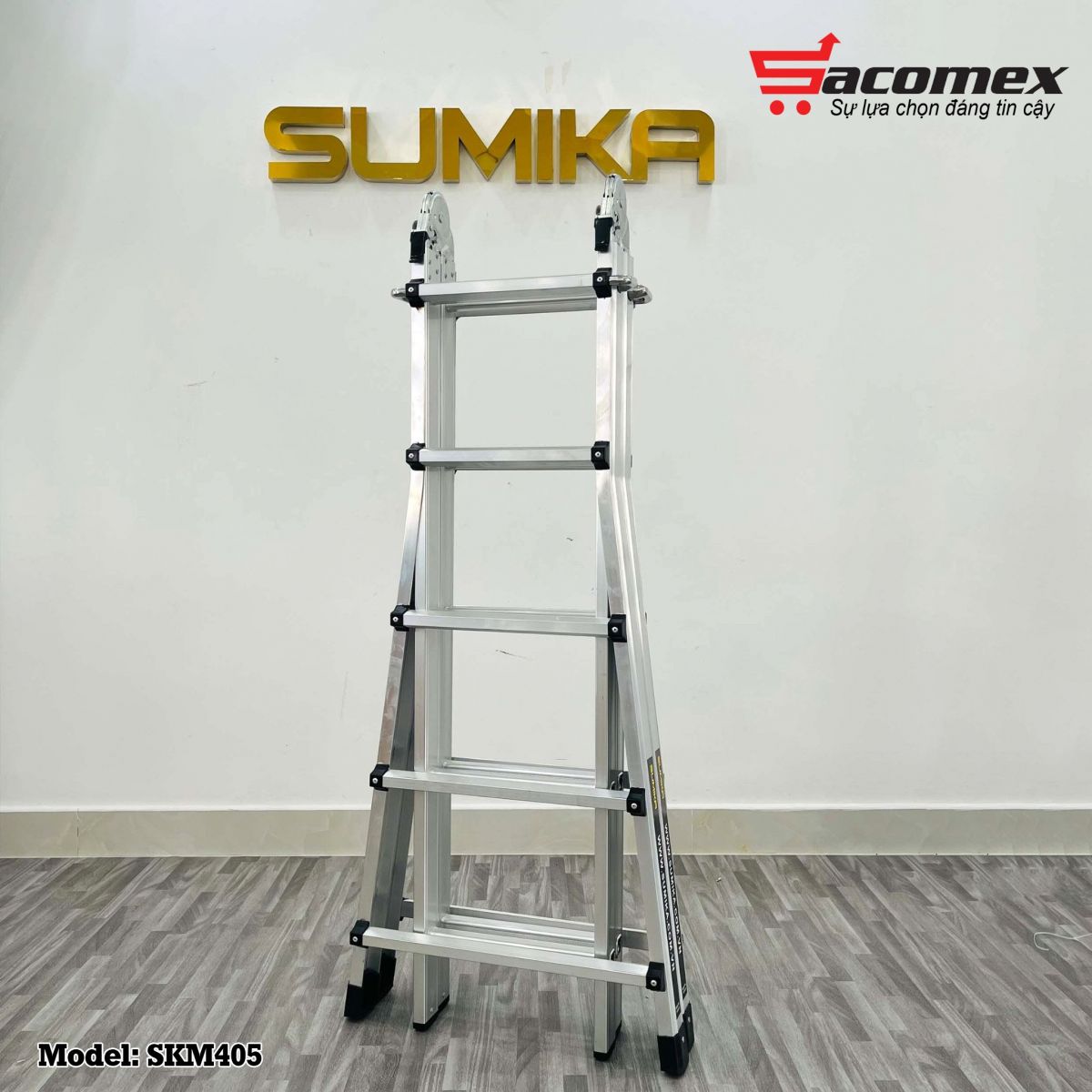 thang nhôm chữ A gấp trượt Sumika SKM405