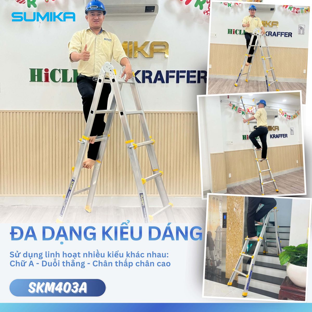 Ưu điểm nổi bật của thang nhôm gấp đa năng Sumika SKM403A