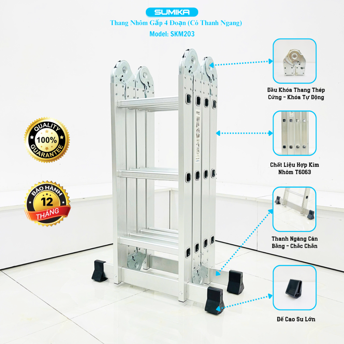 Ưu điểm nổi bật của thang nhôm gấp đa năng Sumika SKM203
