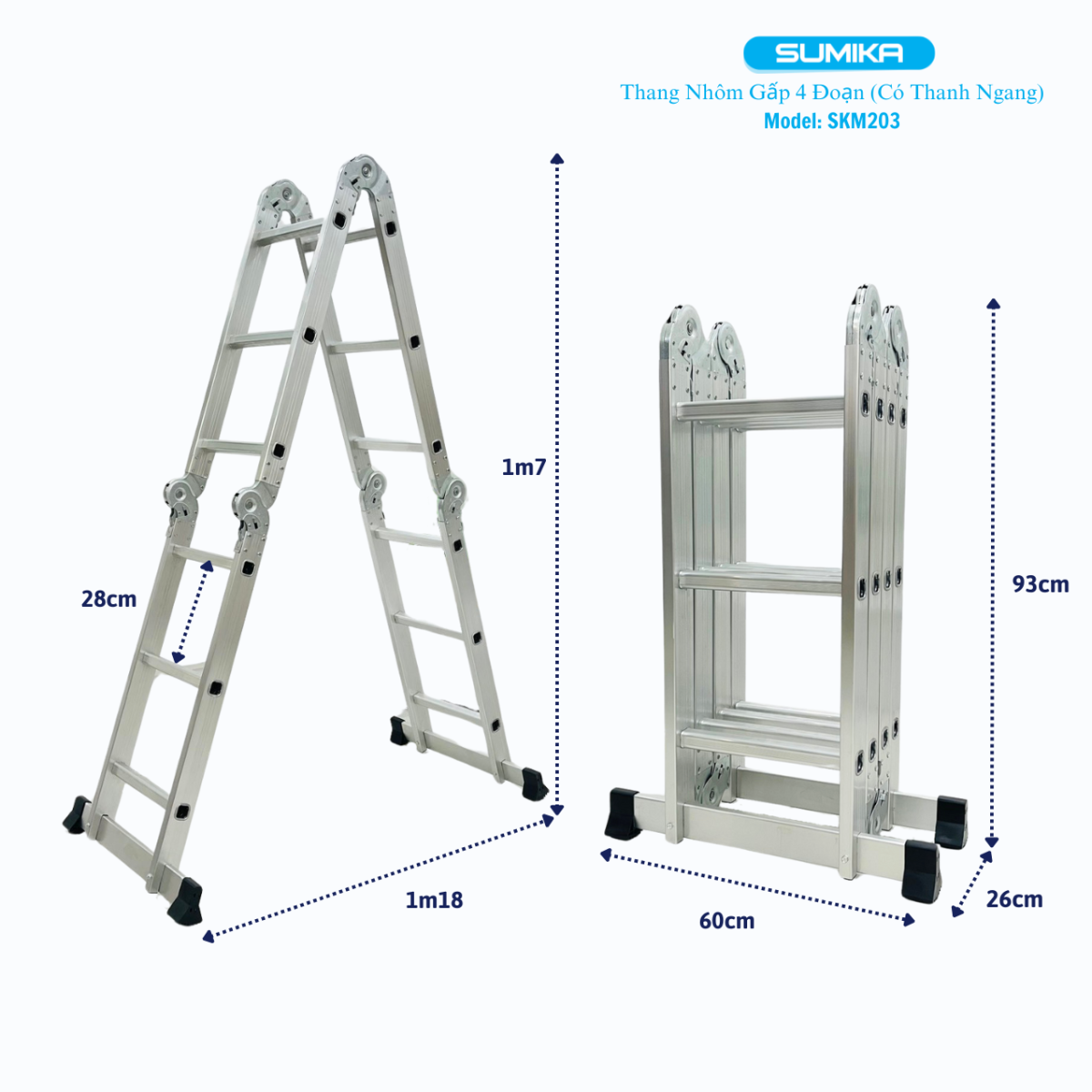 Ưu điểm nổi bật của thang nhôm gấp đa năng Sumika SKM203