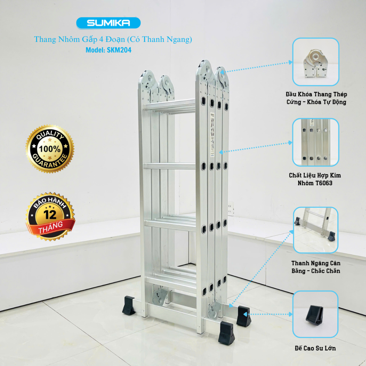 Ưu điểm nổi bật của thang nhôm gấp đa năng Sumika SKM204