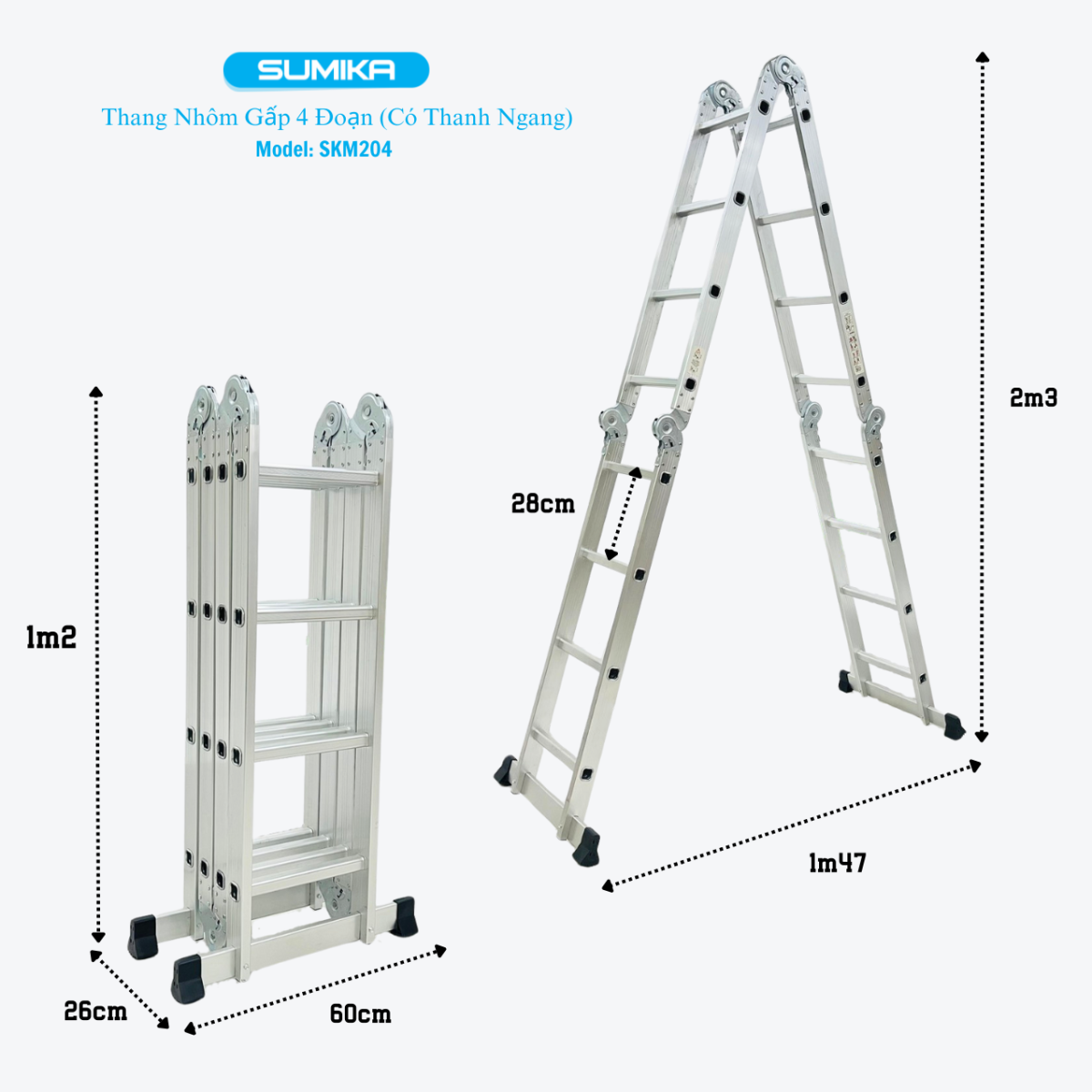 Ưu điểm nổi bật của thang nhôm gấp đa năng Sumika SKM204