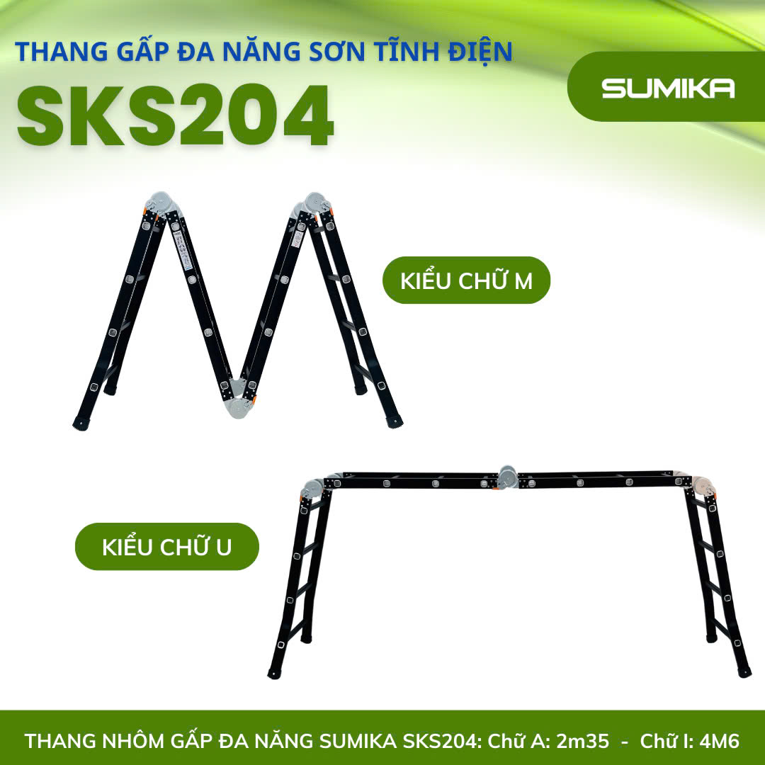 Đặc điểm nổi bật của thang inox xếp 4 đoạn Sumika SKS204