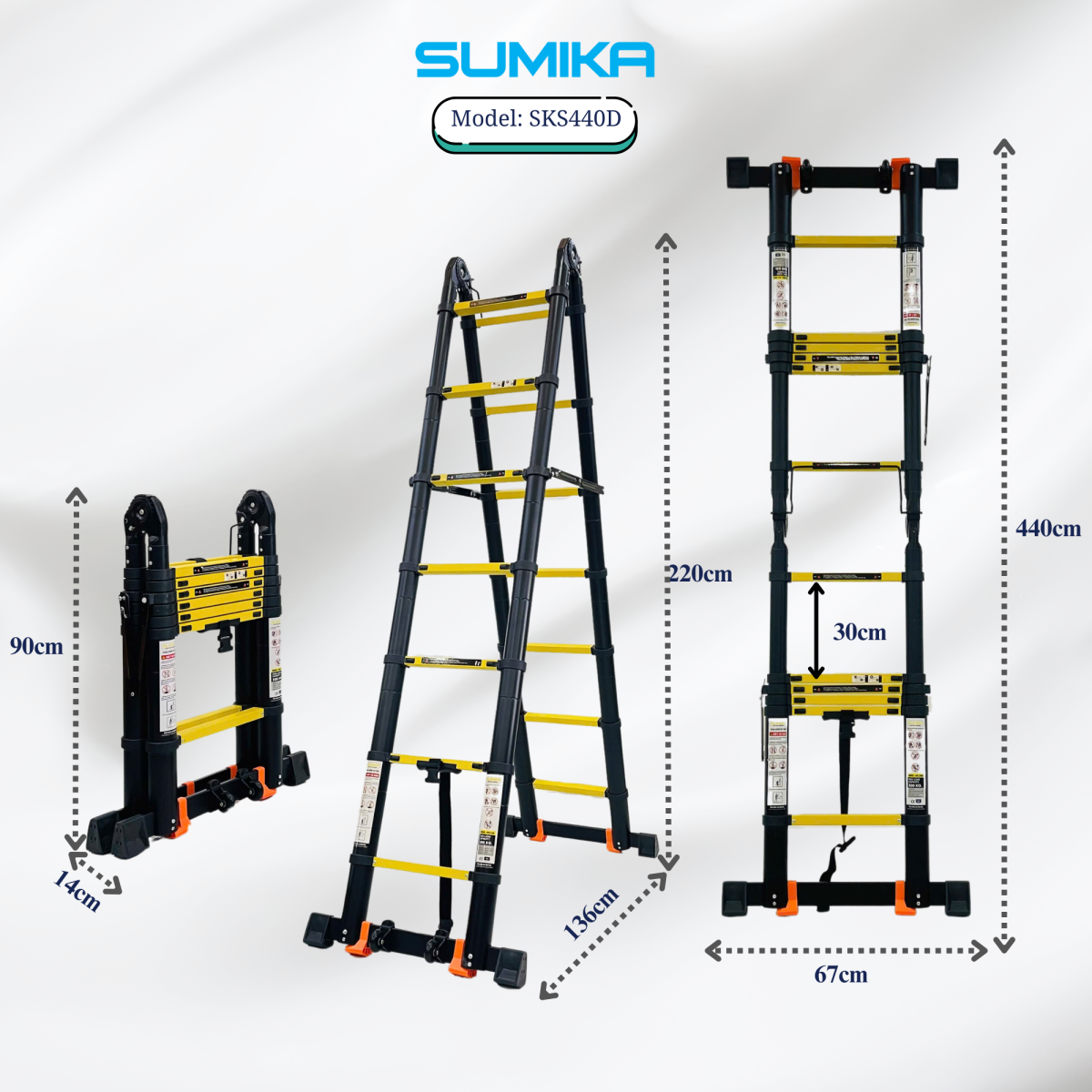 Ưu điểm nổi bật của thang nhôm rút đôi Sumika SKS440D