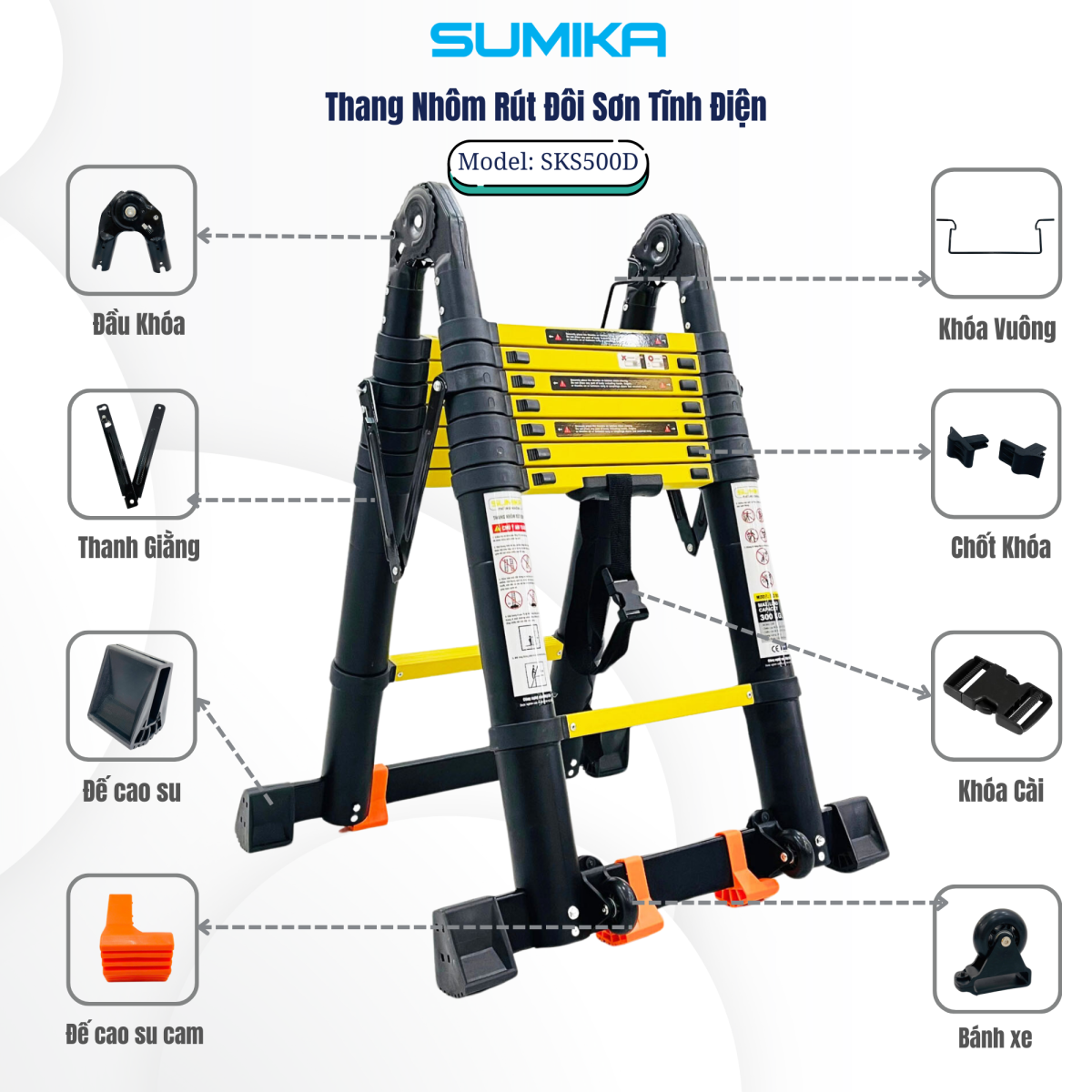 Ưu điểm nổi bật của thang nhôm rút chữ A Sumika SKS500D