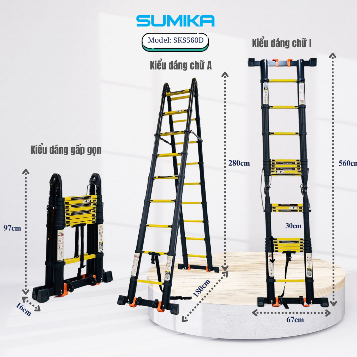 Đặc điểm nổi bậtc của thang nhôm rút chữ A Sumika SKS560D