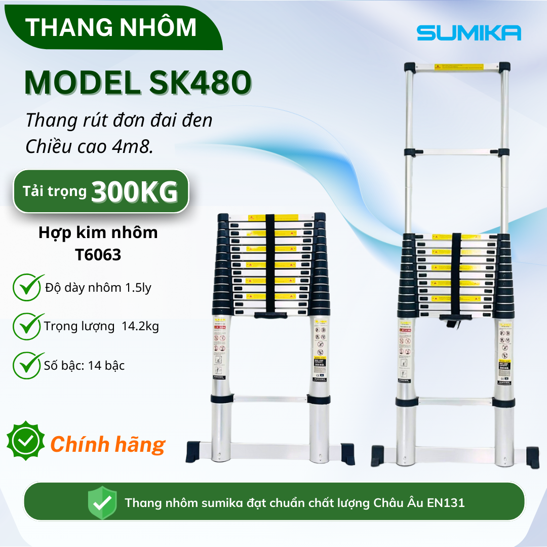 Ứng dụng của thang nhôm rút đơn Sumika SK480