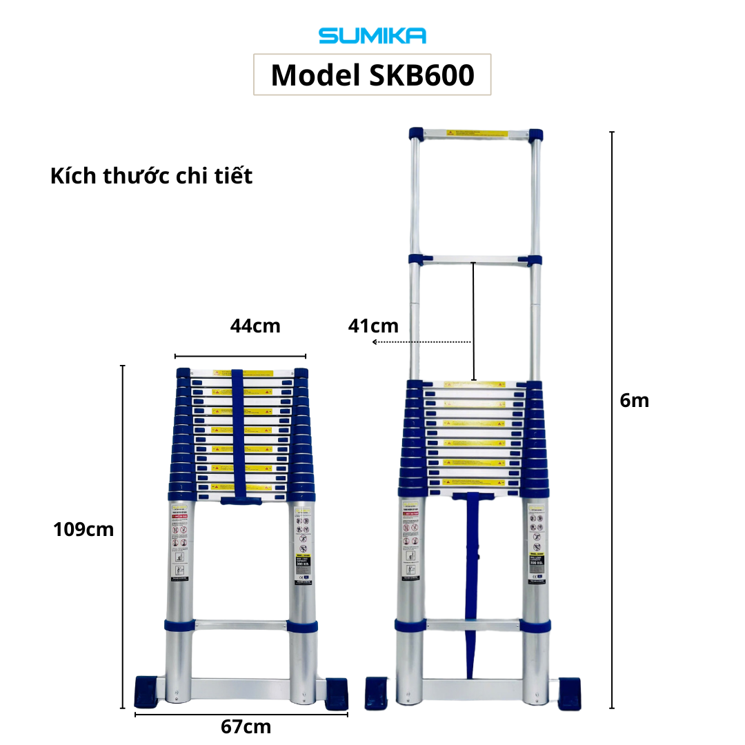 Ưu điểm nổi bật của thang nhôm rút đơn Sumika SKB600