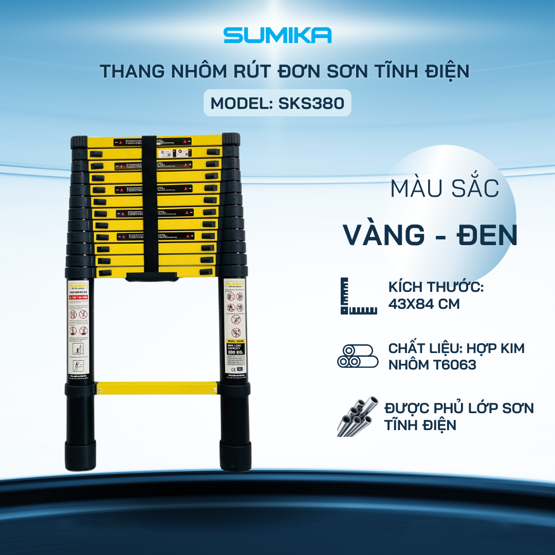 Ưu điểm nổi bật của thang nhôm rút đơn Sumika SKS380