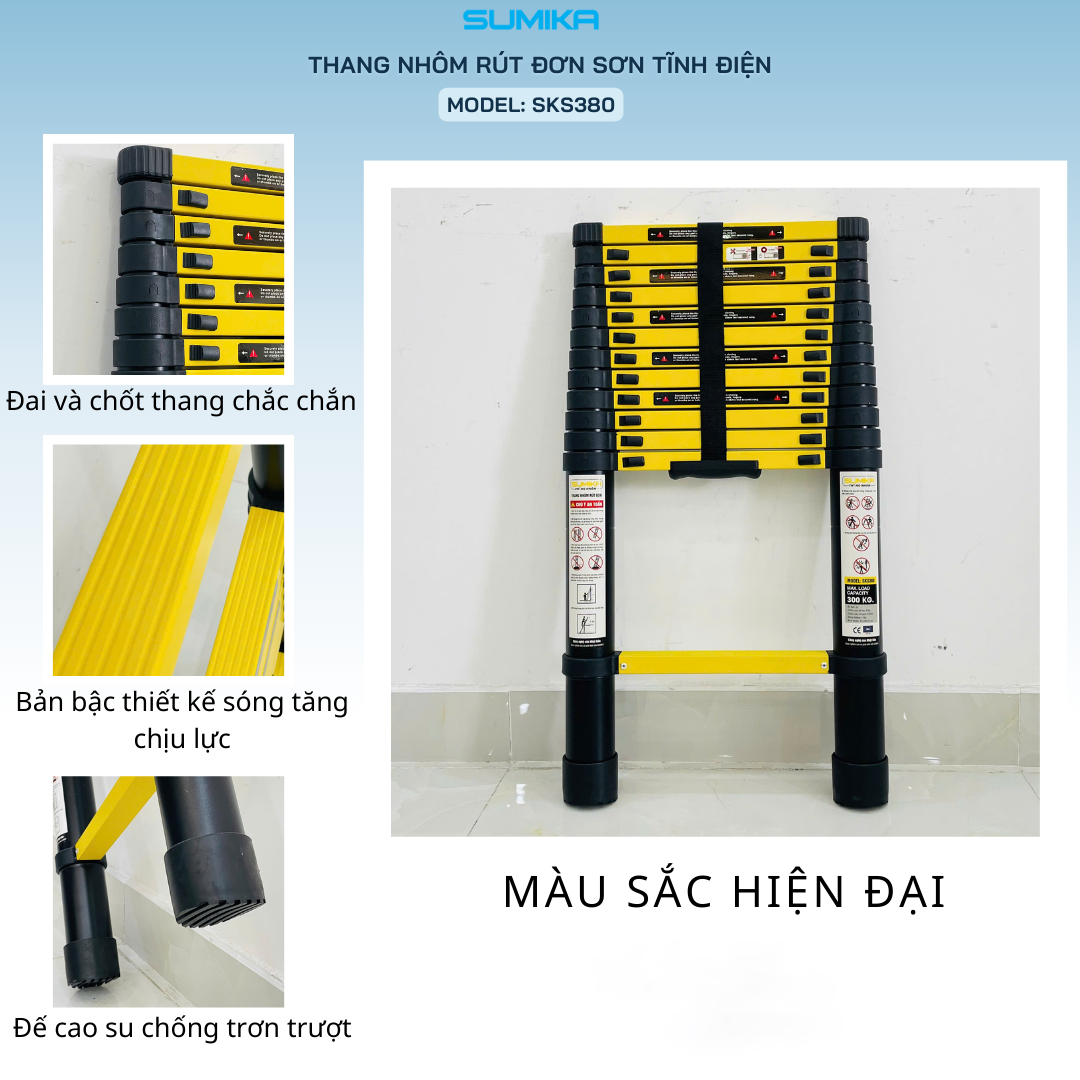 Ưu điểm nổi bật của thang nhôm rút đơn Sumika SKS380