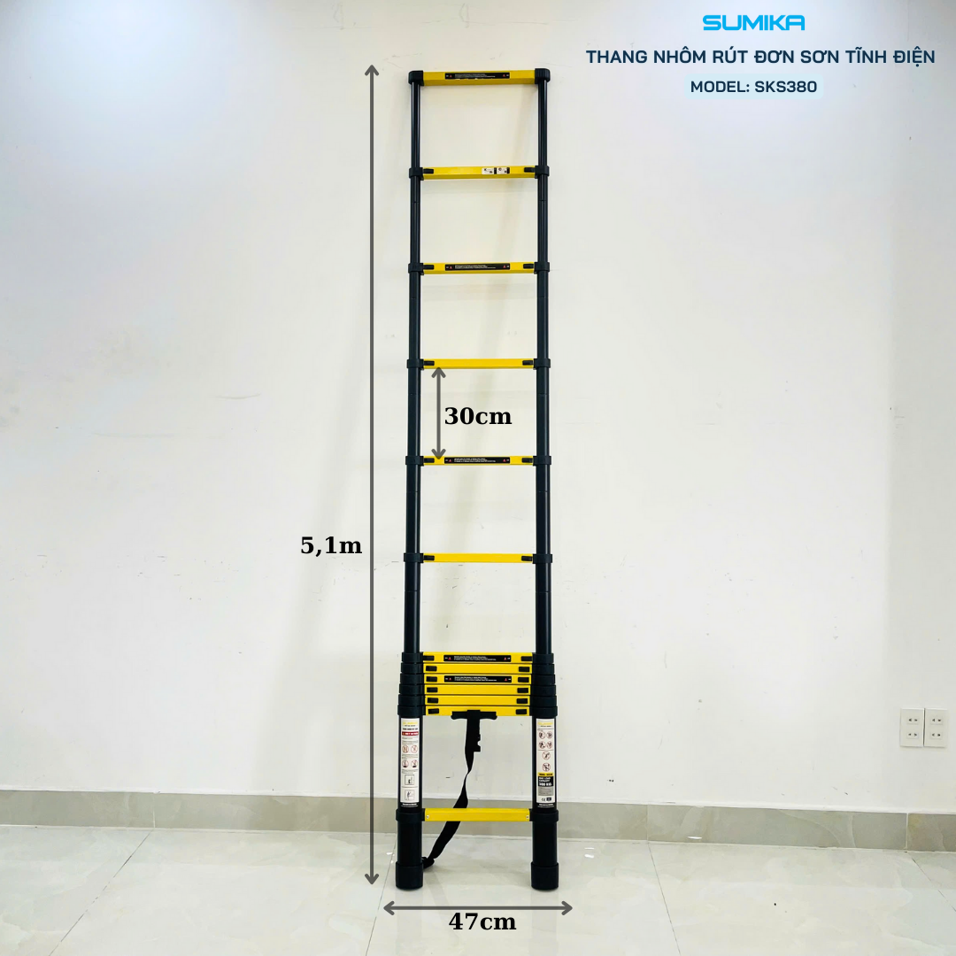 Ưu điểm nổi bật của thang nhôm rút đơn Sumika SKS380